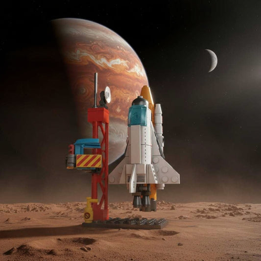 Spacecraft Building Block (1Pc) with the planet background.