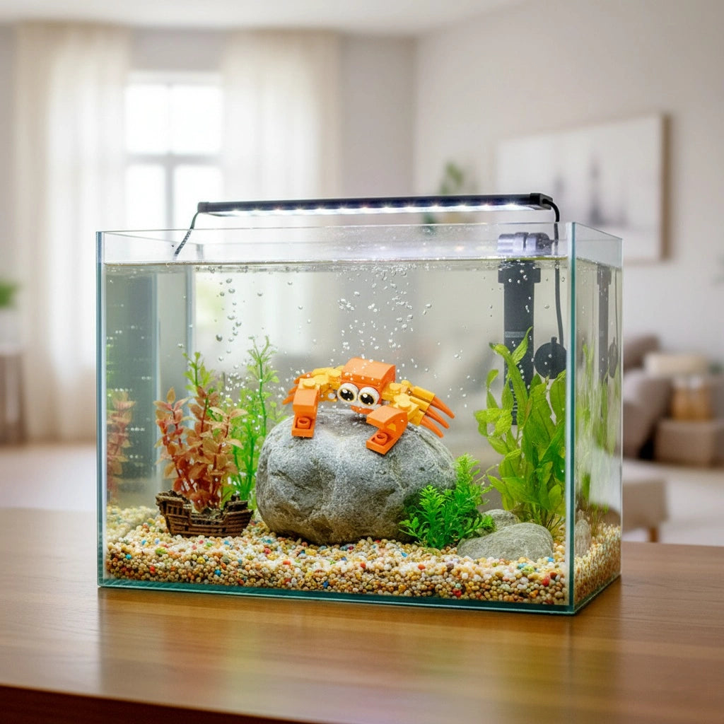 Crab Building Block (1Pc) in the aquarium tank.