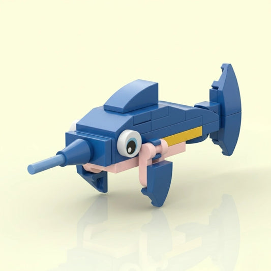 Swordfish Building Block (1Pc) on the white background.