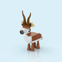 Antelope building block with blue background