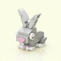 Rabbit Building Block made of interlocking bricks on a white background