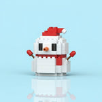 A Snowman Building Block on a blue background