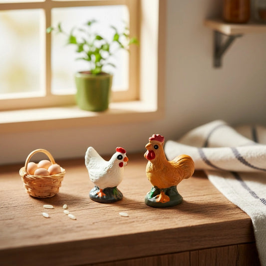 Miniature Rooster(1Pc) on the side of the window.