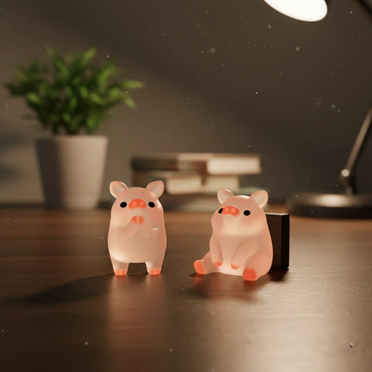 Miniature Glow Pink Yoga Pig (1pc)