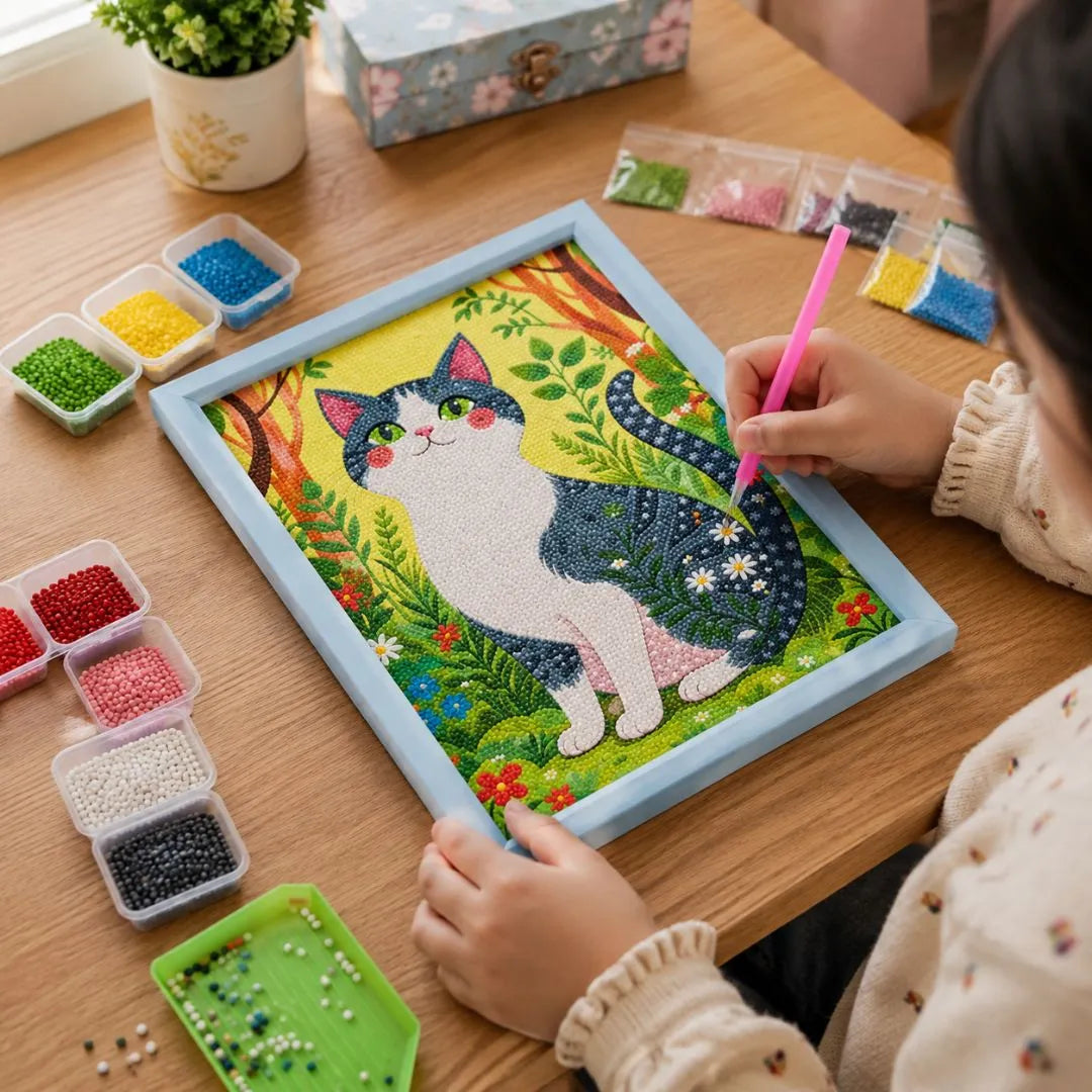 Forest Cat Diamond Art Painting Kit (1Pc)