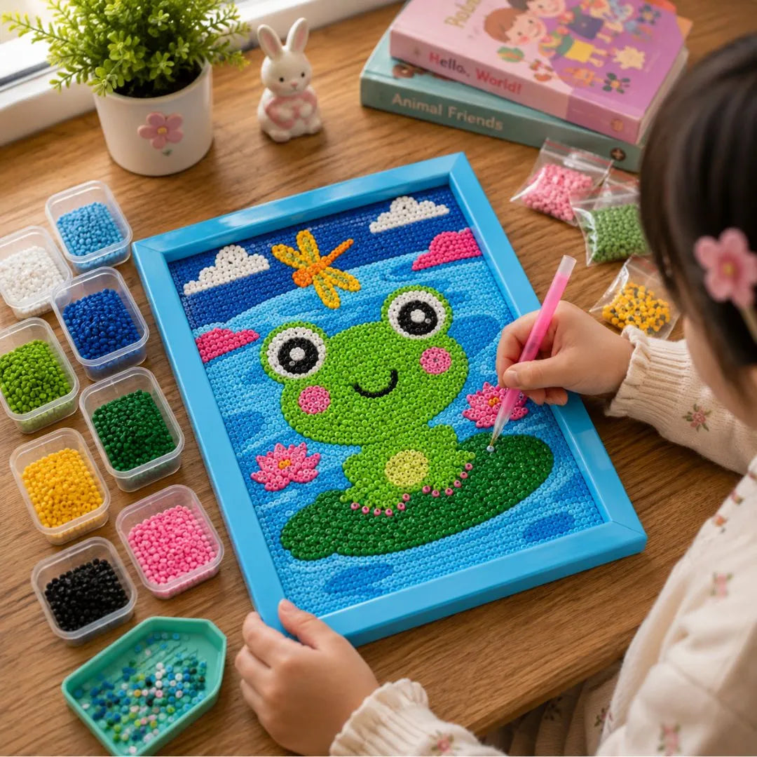 Lotus Pond Frog Diamond Painting Kit (1Pc)