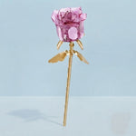 Crystal Pink Rose Flower Building Block (1Pc)