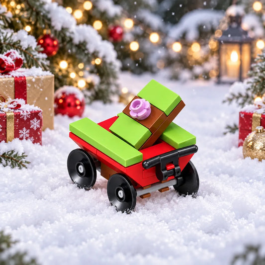 Gift Delivery Cart Christmas Building Block (1Pc)