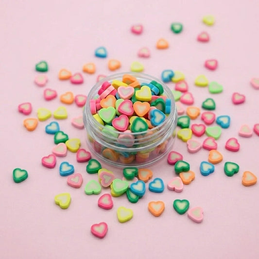 Miniature Polymer Clay Heart Fimo Assorted (10pcs)