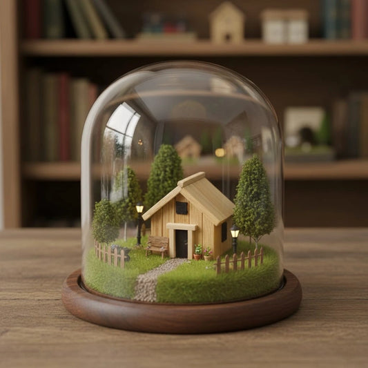 Miniature Hut Assorted (1pc) kept inside the glass jar.