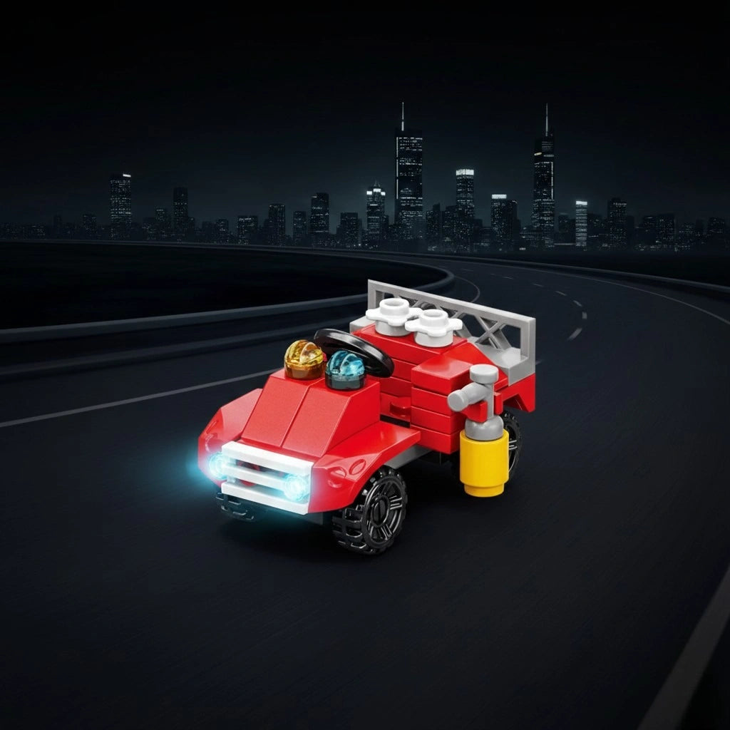 Emergency Vehicle Building Block (1Pc) displayed on the screen.