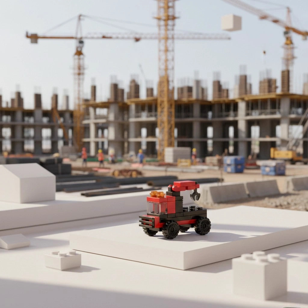 Crane Building Block (1Pc) in the construction site.