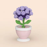 Lavender Rose Bouquet Pot Flower Building Block (1Pc) on the light background.