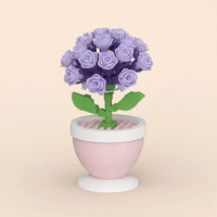 Lavender Rose Bouquet Pot Flower Building Block (1Pc) on the light background.