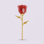 Crystal Red Rose Flower Building Block (1Pc) on the light background.