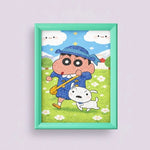 Shinchan & Puppy Diamond Painting Kit (1Pc) on the light purple background.