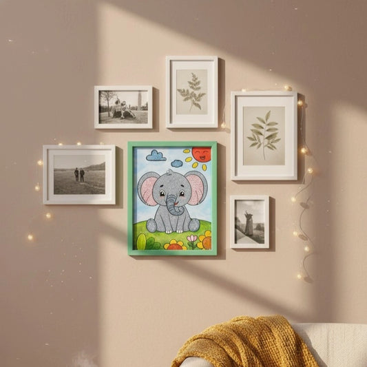 Playful Elephant Diamond Art Painting Kit (1Pc)