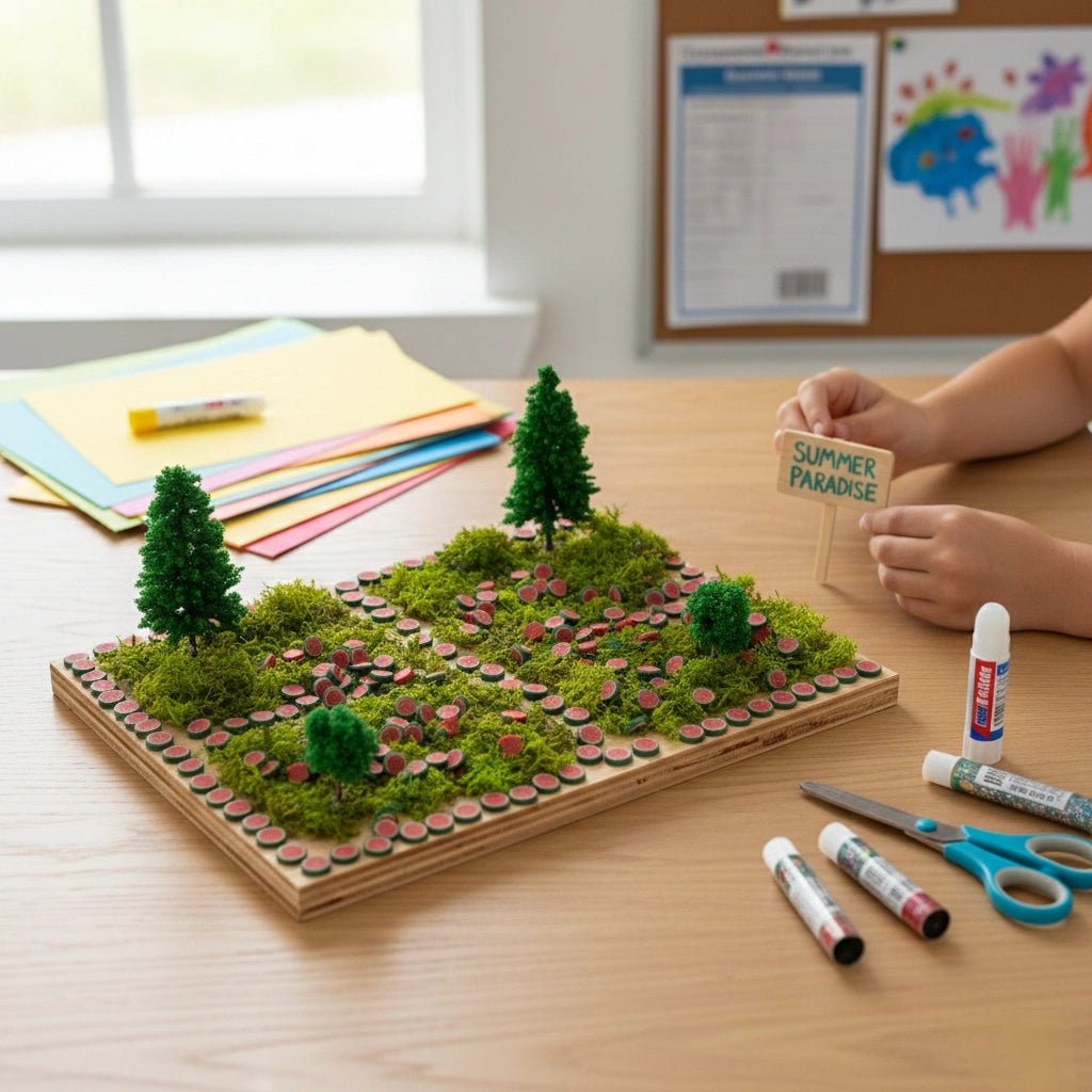 Miniature Polymer Clay Full Watermelon Slice (10pcs) on the summer paradise theme.