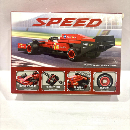 Red Grand Prix Car Vehicle Building Block (1Pc)