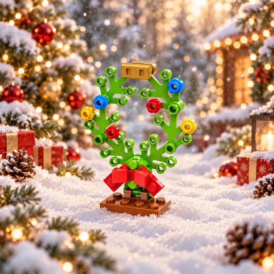 Floral Christmas Wreath Christmas Building Block (1Pc)