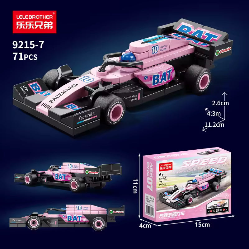 Pink Grand Prix Racer Vehicle Building Block (1Pc)