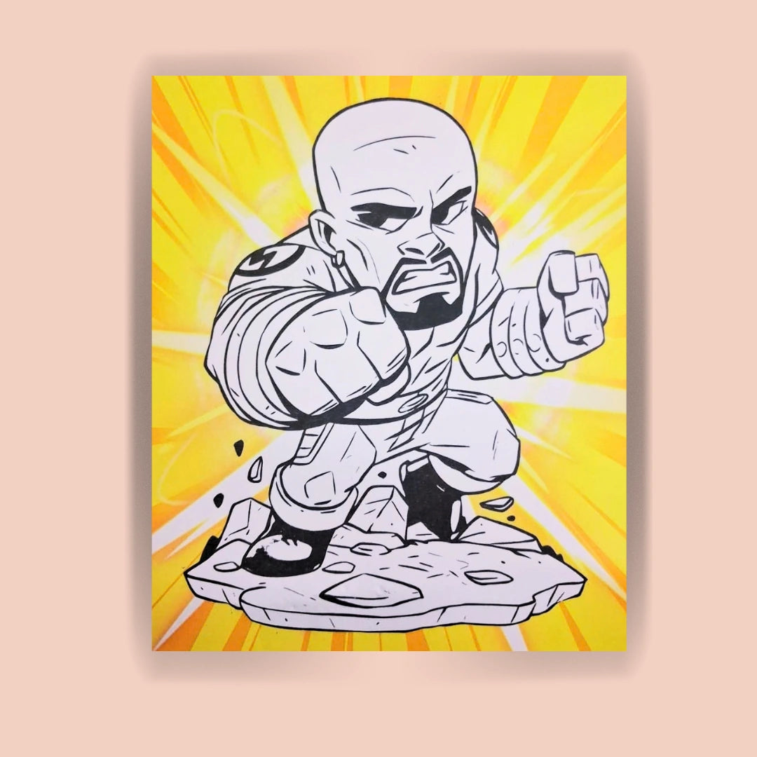 Punching Hero Colouring Sheet (1pc)