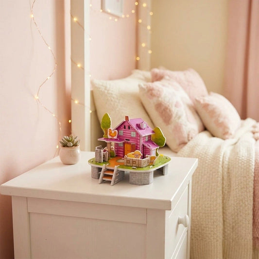 Pink Meadow Farmhouse 3D Puzzle (1Pc)