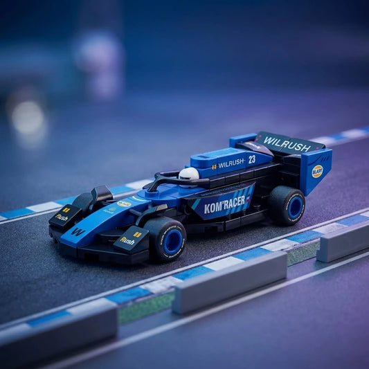 Blue Grand Prix Racer Vehicle Building Block (1Pc)