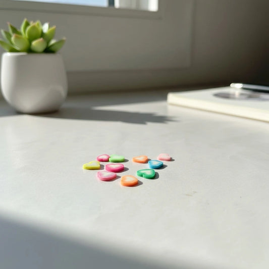 Miniature Polymer Clay Heart Fimo Assorted (10pcs)