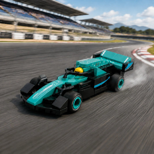 Aqua Grand Prix Racer Vehicle Building Block (1Pc)