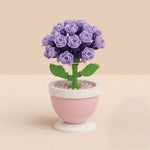 Lavender Rose Bouquet Pot Flower Building Block (1Pc)