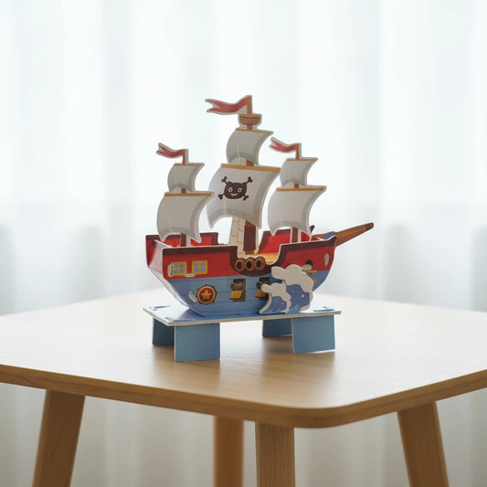 Adventure Pirate Ship 3D Puzzle (1Pc) on the table.