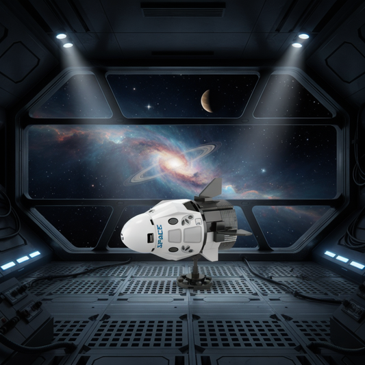SpaceX Dragon Building Block (1Pc) in the space background.