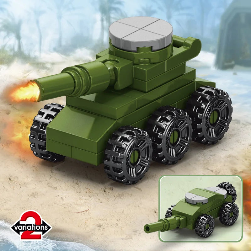 Battle Tank Military Building Blocks