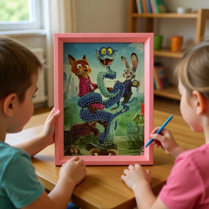 Cartoon Animal Crew Diamond Painting Kit (1Pc)