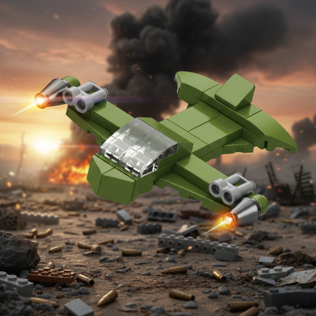 Bomb Carrier Building Block (1Pc)on the battle field background.