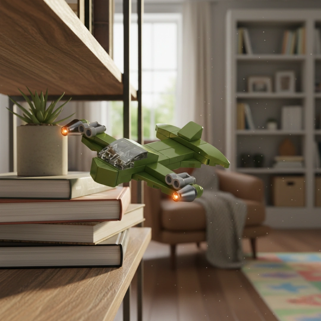 Bomb Carrier Building Block (1Pc) with living room background.