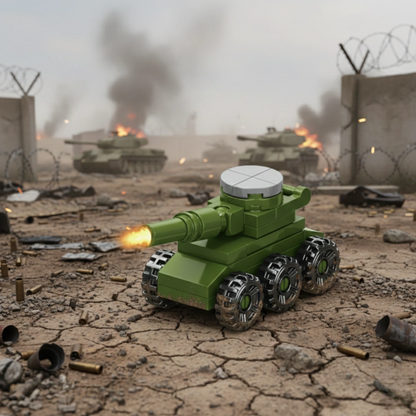 Assault Vehicle Building Block (1Pc) on the battle field background.