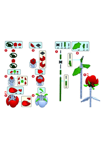 Eternal Red Rose Flower Building Block (1Pc)