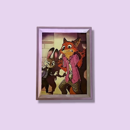 Clever Fox & Bunny Diamond Painting Kit (1Pc)