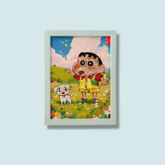 Shinchan & Puppy Walk Diamond Painting Kit (1Pc)