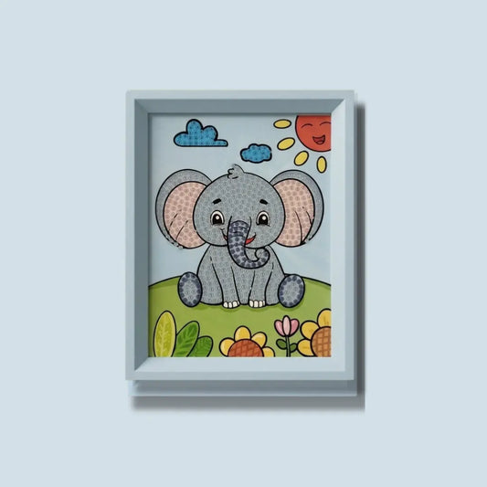 Playful Elephant Diamond Art Painting Kit (1Pc)