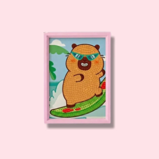 Beach Surfing Bear Diamond Painting Kit (1pc)