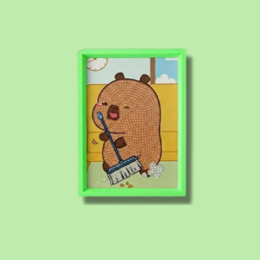 Happy Sweeping Bear Diamond Painting Kit (1pc)