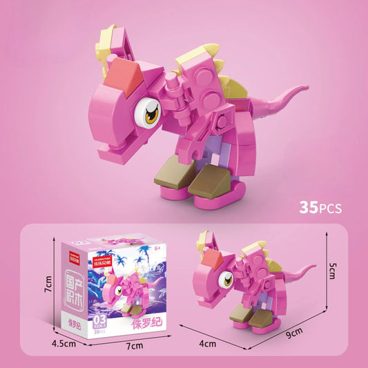 Image and packaging of Pink Crest Building block.