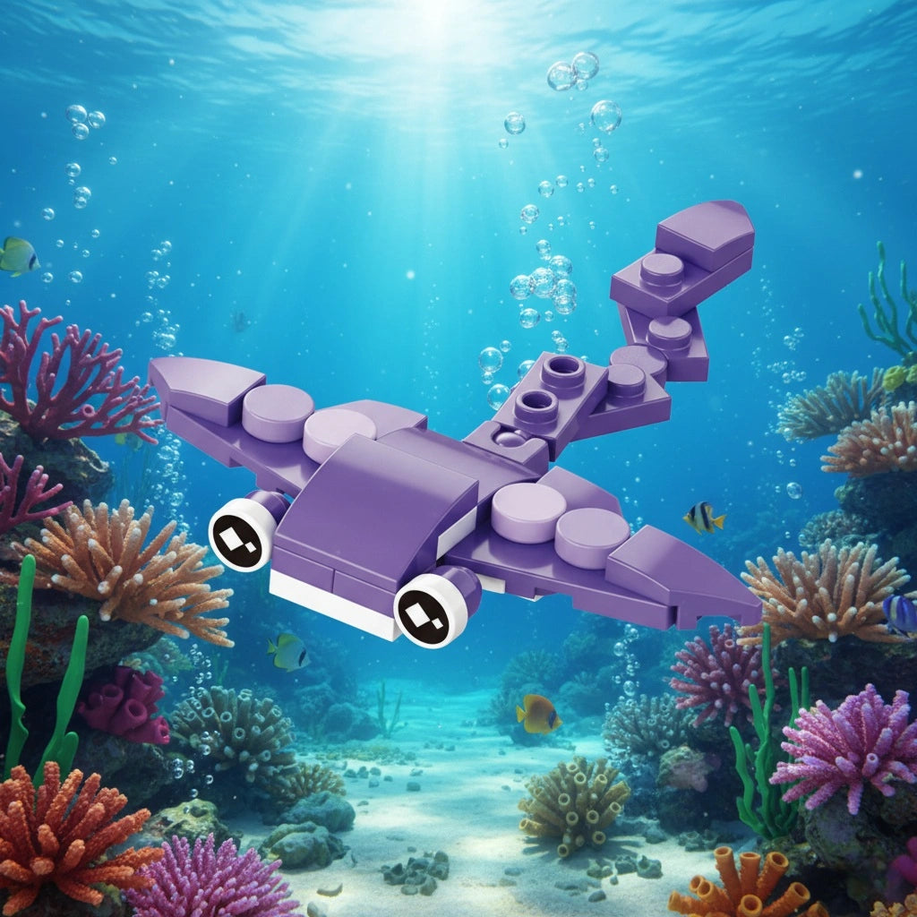 Devil Shark Building Block (1Pc) under the sea.