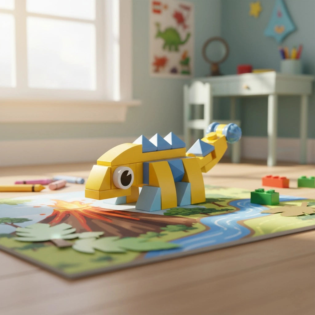 Ankylosaurus Building Block (1Pc) upon the puzzle set.