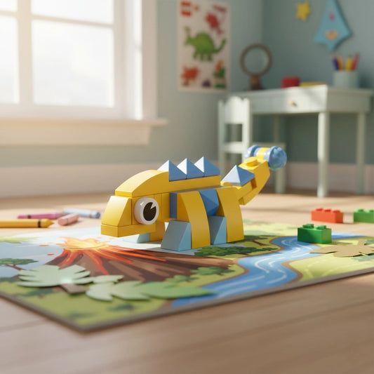 Ankylosaurus Building Block (1Pc) upon the puzzle set.