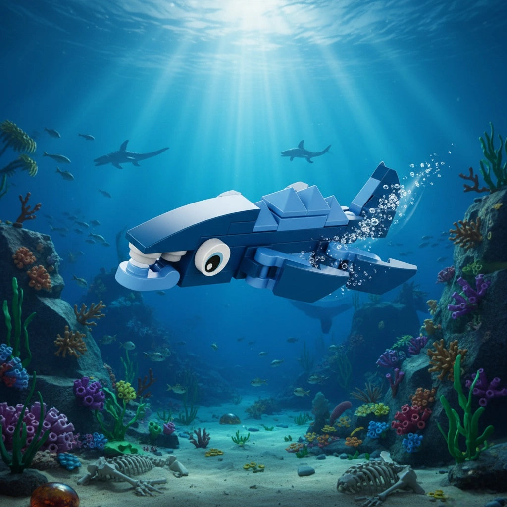 Mosasaurus Building Block (1Pc) in the ocean.