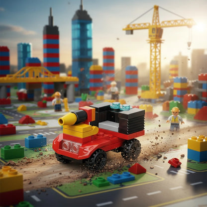 Patrol Car Building Block (1Pc) in the building block city.
